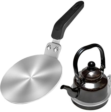 Induction Hob Converter Plate,Stainless Steel Hot Heat Diffuser Adapter Converter Plate Heat Diffuser With Handle For Electric Glass Cooktop Hob