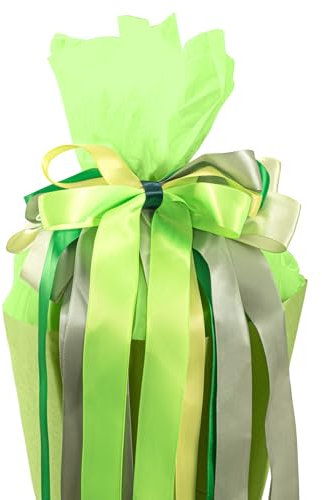 Schleife Schultüte, Zuckertüten Schleife, Schultütenschleife für Mädchen Junge Deko Schulanfang Einschulung Deko, Fertig Gebunden ca. 60 x 20 cm (Green)