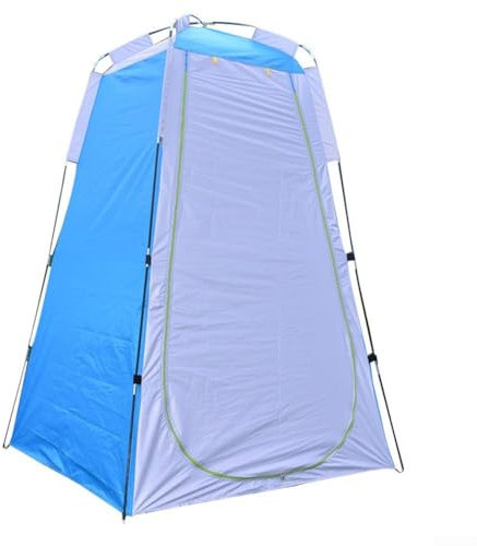 Tente de douche portable et de toilettes, abri d'intimité pour camping et activités de plein air (bleu)