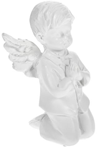 CIYODO Miniatur-Engel-Ornament Für Grab Kunstharz Bastelstatue Farbe Weiß