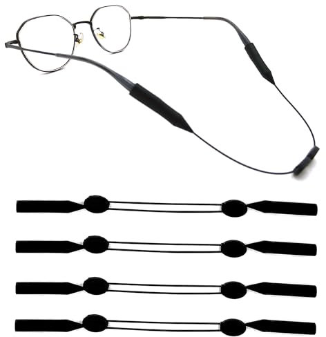 Rayconup Confezione da 4 fasce per occhiali sportivi in silicone, per uomo e donna, cinturino regolabile per occhiali da sole e occhiali sportivi