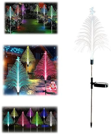 Changtai Solarlampen für Außen 7 Farben LED Solarleuchten Feuerwerk Weihnachtsbaum Leuchte Gartendeko IP65 Wasserdicht Solar Gartenleuchte Gartenlichter Gartenstecker Deko für Garten Rasen Balkon