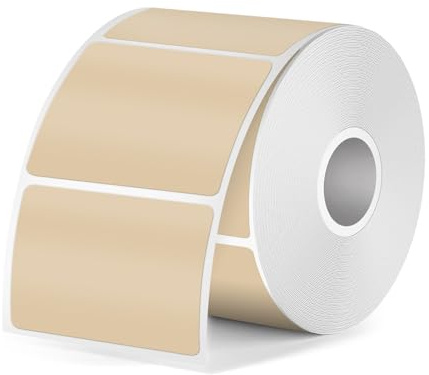 FINDAT Khaki Thermoetiketten 40 x 30 mm für M110/M220/T50M 300 Stück | Für DIY, Name, Adresse, Büro, Schule. Vinyl, Wasserdicht, beschreibbar, Aufkleber, selbstklebend