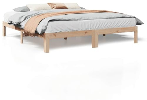 vidaXL Massivholzbett ohne Matratze 180x200 Kiefernholz, Bettrahmen, Schlafzimmerbett, Doppelbett, Schlafzimmermöbel, Bett, Holzbett, Massivholzbett