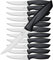 targzier Set di 12 coltelli da bistecca, coltello da cucina professionale, coltello da bistecca seghettato in acciaio inox, coltello da tavola resistente, coltello da cucina in argento.