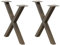 vidaXL Pieds de Table Basse Forme de X 2 pcs Acier Naturel 60x(42-43) cm Acier, Pied de Table, Pied de Table en métal, Pied de Meuble, Pied de Table de Meuble