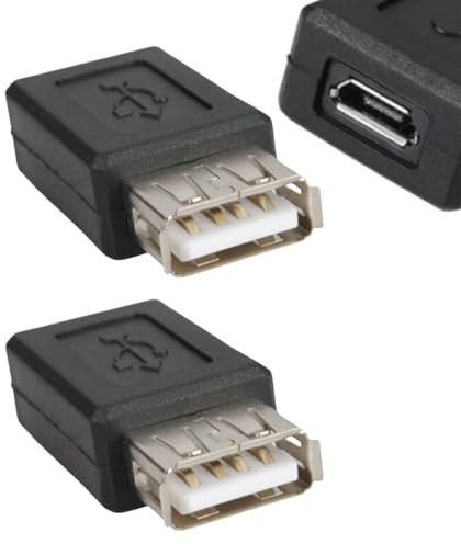 Oumun 2PCS USB Femmina a Micro US-B Femmina Adattatore,Adattatore USB a M-icro US-B,U-SB 2.0 A Fem-ale a Mi-cro U-S-B,U-S-B a Mi-cro U-S-B Fe-maschio Convertitore,Convertitori presa spina femmina a 5