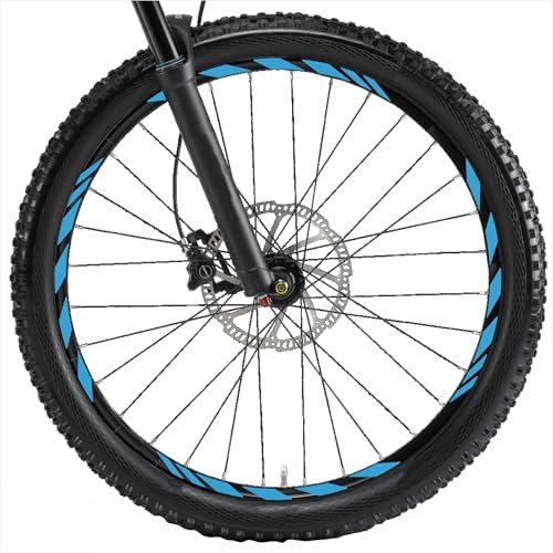 Decalart Kit adesivi Cerchi Ruote Bici Mtb mountain bike filetto sport 26 27,5 28 29 Pollici completo 2 ruote decalcomanie L018 (053 Blu Leggero, 28-29 Pollici)