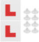 Pack of 2 Fully Magnetic L Plates for Car UK,Learner Plates Magnetic for Inside Car Window with 8 Suction Cups,Reflect Light When Driving at Night