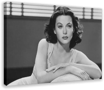 Leinwand-Poster, Motiv: Schauspielerin Hedy Lamarr, Wandkunst, Dekordruck, Bild Gemälde für Wohnzimmer, Schlafzimmer, Dekoration, 60 x 90 cm