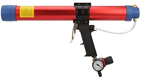 LUCKDANO Caulking Gun, Caulking Gun Tool Caulk with Speed Meter 600ml Soft Glue Pneumatic for Architectural Decoration, Fish Tank, Solar Energy