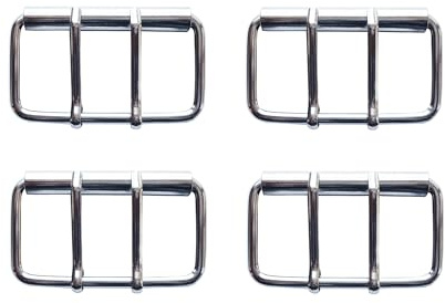 KNIFIUS 4 Stück 60mm Sliver Metall Großer Ring Doppelzange Schnallen, Doppelnadel Rolle Gürtel Schnallen für 6cm breitere Lederkraft Gurte Band Kleidung Zubehör