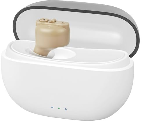 Aolso Amplificatore di Rumore, 1 Pezzo Amplificatore Audio Ricaricabile, Cancellazione del Rumore, Stazione di Ricarica USB, Scatola di Immagazzinaggio, Vestibilità Ergonomica, Cuffie Senza Fili