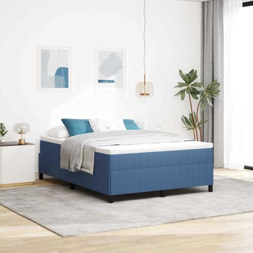 LoogCape Boxspringbett Blau 160x200 cm, Samtbezug, Massivholz Kiefer, mit Lattenrost, Modernes Schlafzimmer Möbel, Langlebiges Bettgestell für 2 Personen