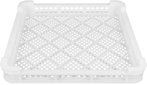 POPETPOP Quick Freezing Basket for Aquatic Products 370X350X60Mm Plastic Tray White Shallow Design Suitable for Food Refrigeration and Drying