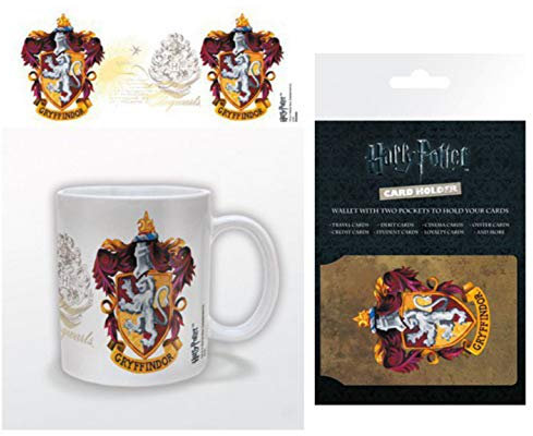 HARRY POTTER, Gryffindor Crest Taza Foto (9x8 cm) Y 1, Tarjeteros para Tarjetas De Crédito (10x7 cm)