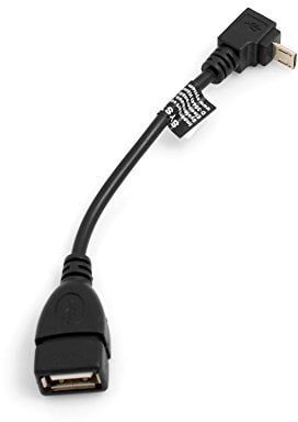 System-S Micro USB (Male) 90° Grad abwärts Winkel Kabel auf USB Typ A (Female) Adapter Kabel 13 cm OTG