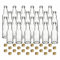 gouveo Set de 24 bouteilles en verre 200 ml rondes avec bouchon à vis doré - petites bouteilles pour liqueur, jus, vinaigre et huile - set de bouteilles (FKT200G)