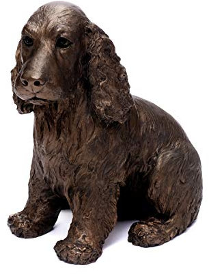 Brillibrum Design Dekofigur Hund Handmade Cocker Spaniel Figur aus Kunstharz & Bronze Cocker Spaniel groß