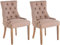 CLP 2er Set Esszimmerstuhl Aberdeen Mit Hochwertiger Polsterung Und Stoffbezug I 2X Polsterstuhl Mit Kautschukholz Gestell I Sitzhöhe Von 50 cm, Farbe:Taupe, Gestell Farbe:antik-hell