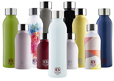 BUGATTI B BOTTLES TWIN Bottiglia termica 800 ml Light Blue mantiene i liquidi caldi per 12 H freddi per 24 e il ghiaccio per 36 H borraccia fitness in acciaio inox 18/10 ecologica e riutilizzabile