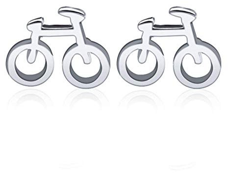 Yienate Niedliche kleine Fahrrad-Ohrringe, Ohrkletterer, Ohrstecker, kreativer Fahrrad-Ohr-Crawler, einzigartige Ohrmanschette, modischer Silber-Ohrring, Schmuck für Frauen und Mädchen