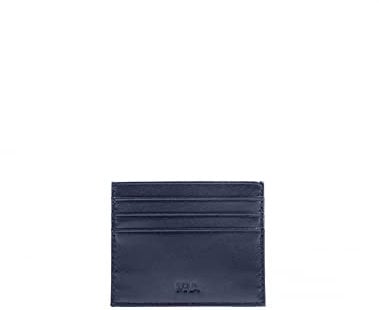NAVA DESIGN - Porta Carte di Credito in Pelle, Contiene Fino a 6 Carte di Credito, Colore Blu Notte - Dimensioni 10 x 8 x 1 cm