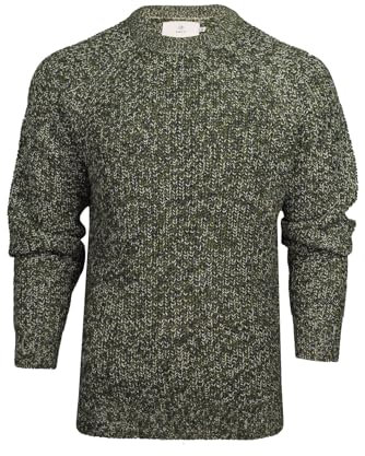 Xact Maglione Torsione Girocollo a Maglia Grossa con Maniche Raglan per Uomo (Khaki) M