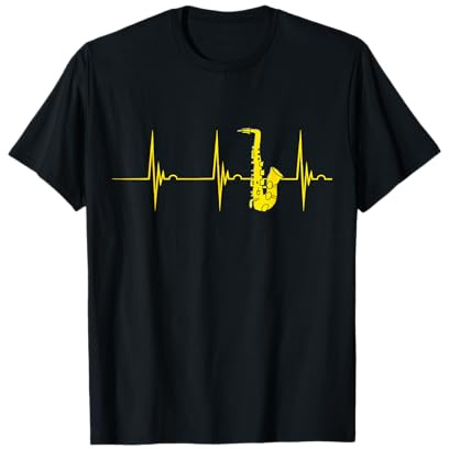 Saxophone Battement de cœur Alto Sax Jazz Band T-Shirt