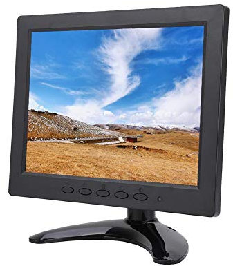 VBESTLIFE Moniteur D'affichage Vidéo à écran Souple Portable 8 Pouces 1024x768 IPS Prend en L'entrée HD HDMI/VGA/AV, Deux Haut-parleurs Intégrés, pour écran LCD D'ordinateur(Prise