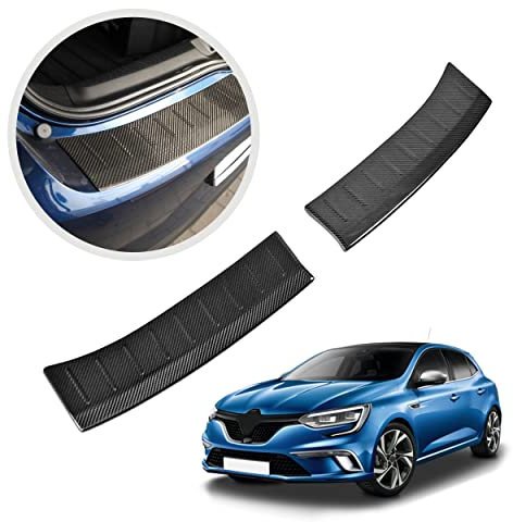 CHROMEMASTER | Ladekantenschutz Stoßstangenschutz | Kompatibel mit Renault Megane 4 2016- Hatchback; Carbon Schwarz; Unsere Lackschutzleiste Sichert den Heckstoßfänger vor Kratzern Und Beschädigung ab
