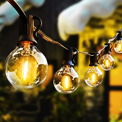 AVANLO LED Lichterkette Außen 30.4M/100FT Terrasse Lichterkette Outdoor Bruchsicher 55+3 G40 Glühbirnen Wasserdicht für Garten,Balkon,Hochzeiten,Partys Lichterkette Kugeln Innen