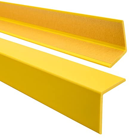 Quest Cornière PVC 27x27mm – Profilé d’angle de protection autoadhésif, souple, Baguette pour rebords et coins – Jaune, 100cm