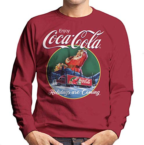 All+Every Coca Cola Holidays are Coming Truck Men's Sweatshirt Cherry Red