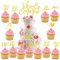 HOWAF 25 STK We're Engaged Cake Topper, Gold Verlobung Deko, Tortendeko Cupcake Toppers, Mr Mrs Cake Topper, Hochzeit Geschenk, Kuchendekoration für Hochzeitsdeko