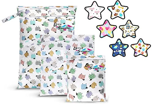 Little Sweetz ** 3er WetBag-Set ** Windeltaschen in XL, L und M mit DoppelReißverschluss (Design 1)