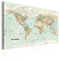 murando Weltkarte Pinnwand & Vlies Leinwand Bild 120x80 cm XXL Bilder mit Kork Rückwand 1 Teilig Kunstdruck Korktafel Korkwand Memoboard Pinboard Wandbilder Landkarte k-A-0207-p-d