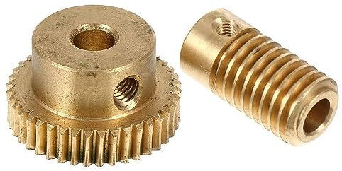 Lot de 2 roues dentées à vis sans fin en laiton de 5 mm, arbre à vis sans fin, 40 dents, arbre à vis sans fin, réparation, normal