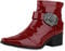 VAN HILL Damen Ankle Boots Blockabsatz Lack Trendy Schuhe 213467 Rot Lack 36