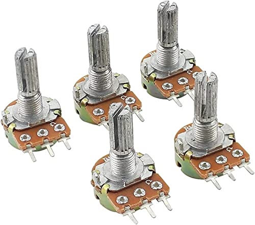 AOHRO Potentiometer 10 Stück WH148 Carbon Film Potentiometer 20mm Welle Verstärker Dual Stereo Potentiometer 3Pin 1K 2K 5K 10K 20K 50K 100K 500K 1M Ohm (Size : 100K Ohm)