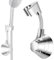 Staffa Supporto Doccia Regolabile 360º, Soffione Universale, senza Trapano, Muro, Adesivo (Argento)