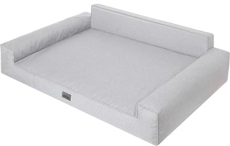 DOGGY Hundebett, Hundematratze, Hundecouch, für kleine und große Hunde, Hundekissen, Hundekorb, Haustier, Schlafplatz, Hundemöbel, Grau, XL: 98x66 cm