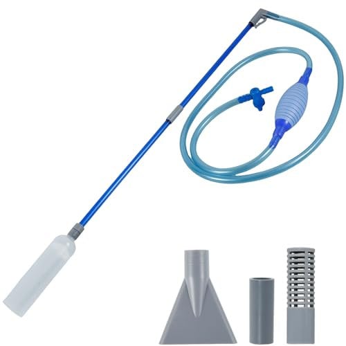Foribyw Aspirateur de piscine manuel de 3 m avec aspiration puissante, aspirateur de spa flexible à main avec sac d'air comprimé pour la saleté, l'herbe et les débris (bleu)