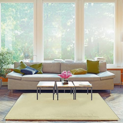 CUIMEI Teppich Läufer Küchenteppich 50 x 150 cm rutschfest Polyester Dauerhaft Waschbar rutschfest Brücke mit Muster, Anpassbar für Küche, Flur & Wohnraum, Gelb