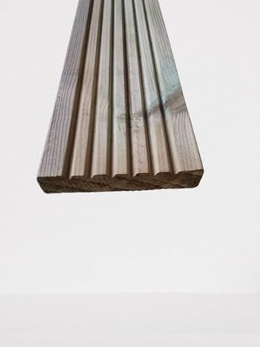 Treated two sided Redwood Timber Decking Boards A Grade Quality 28mm Thick x 120mm Wide x 1.2m Long Top Quality Treated Garden Decking Boards (5)
