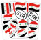 Finest Folia 2er Set DIN A4 Länderaufkleber Fahne Aufkleber Länderfahne Flagge für Auto Motorrad Sticker Länderflagge selbstklebend wetterfest R217 (55 Syrien)
