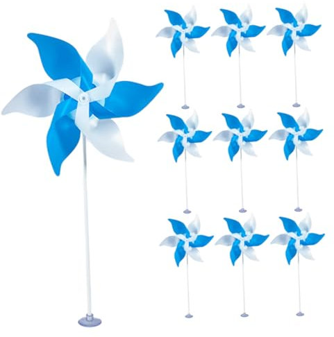 INOOMP 1 Satz Bunte Windmühle Tisch-windrad Stifträder Für Den Garten Party-windräder Windmühlen Aus Kunststoff Windräder Für Kinder Blumenwindräder Rasen Plastik Grundschule Zweifarbig