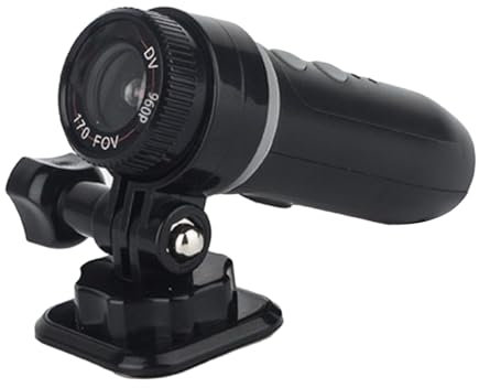 Plyisty Motorcycle Helmet Camera, Bike Video Camera, 960p Waterproof Sports Action Camera, 170 Degree Wide Angle Lens, Auto Optical Zoom, Image Stabilization