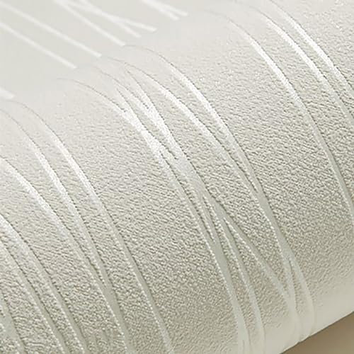 Baketron White Striped Wallpaper Modern 3D Embossed Wallpaper Metallic White Glitter Textured Wallpapers for Bedroom Adults Teenager Living Room Lounge Hallway Hall