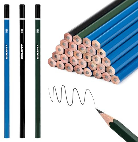 EULANT HB Bleistifte Set 30 Stück,Bleistift Holzbleistifte,Zeichenbleistifte Graphitstift für Künstler/Zeichnungen/Skizzieren,HB/Ungiftig/Farbe: 10 Schwarz,10 Grün,10 Blau